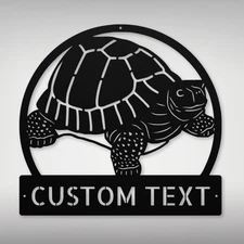 Custom Metal Tortoise Wall Art Sign Personalized Turtle Wall Art Home Decor