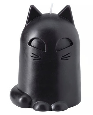 IKEA KUSTFYR Halloween Duftkerze, Katze schwarz, 12 cm, 4 2/3'' NEU