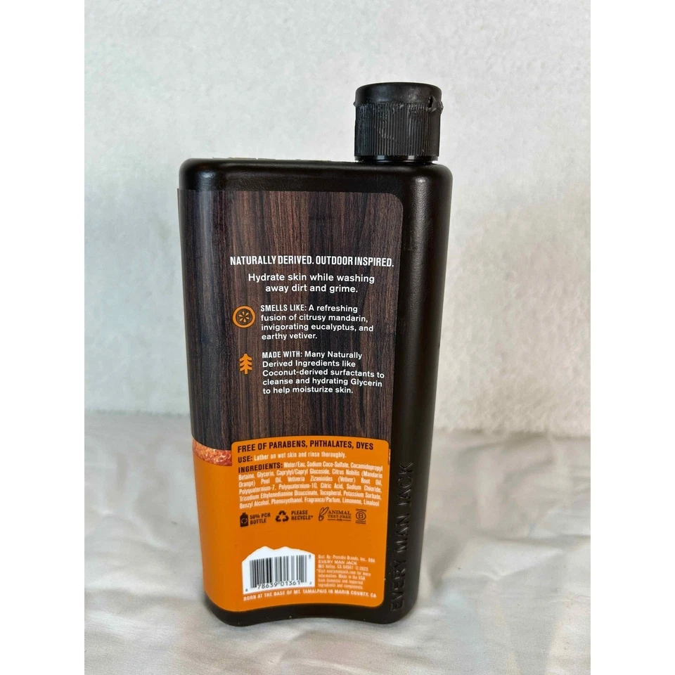 Paquete de 3 jabones corporales Every Man Jack Mandarin Vetiver 16,9 fl oz (500 ml) Foto 3 de 4