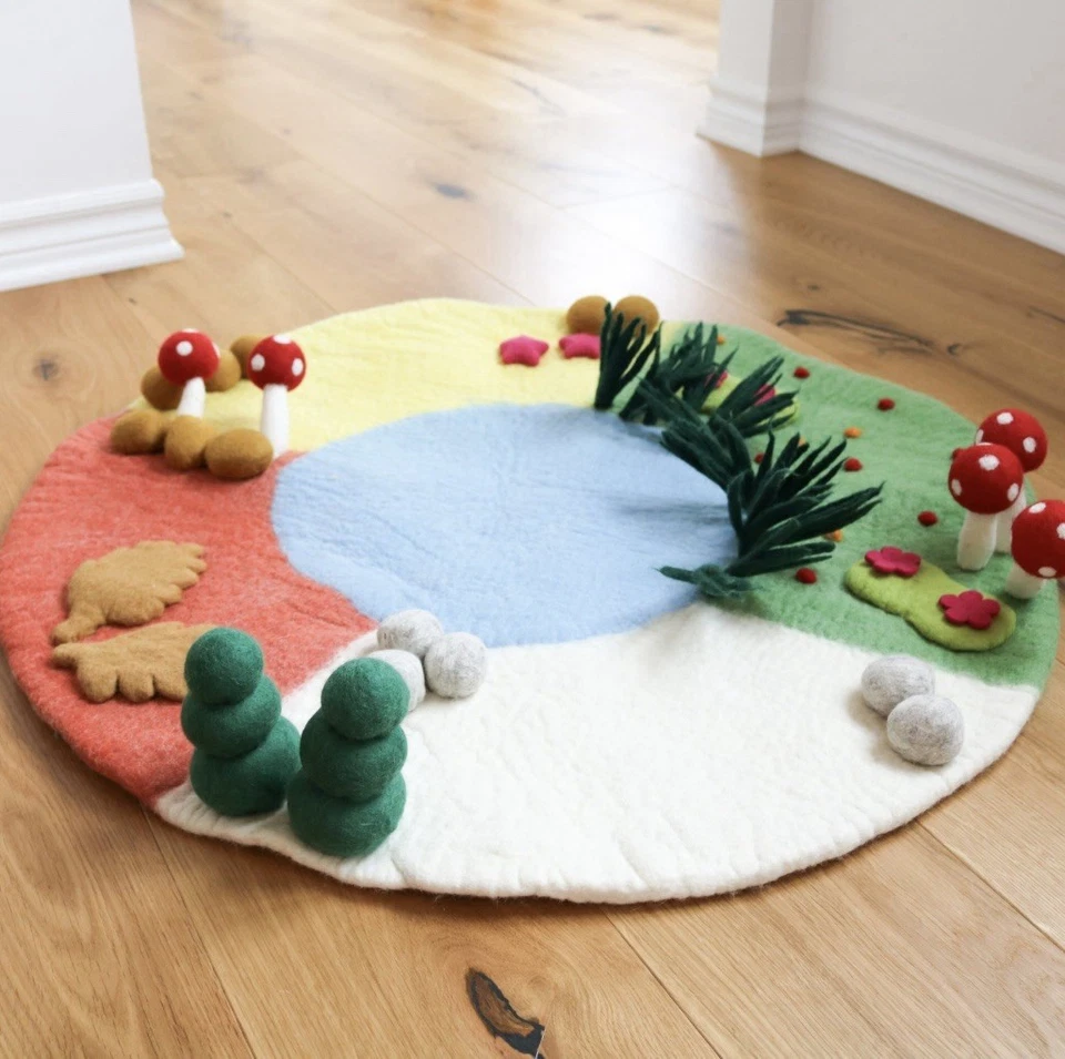 TARA'S TREASURES - Large Felt Play Mat Playscape- Four Seasons - Image 2 of 4