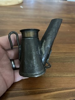 Antique Crown Trademark Tin Coal Miners Oil Wick Lamp Helmet Light Cap Lantern