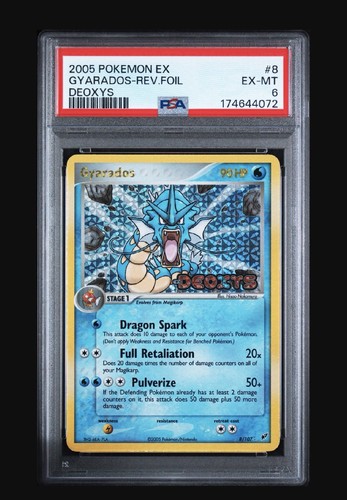 2005 Pokémon EX Deoxys Gyarados Reverse Foil #8 Deoxys Stamp PSA 6 *NEW CERT*