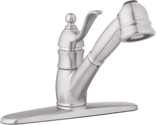 Brushed Nickel Pull-Out Kitchen Sink Faucet with Single Lever - 23-K81CO-BN-AV