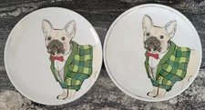 The Cellar Macy's Exclusive Cheeky FRENCH BULLDOG Coat Salad Plate Porcelain 9"
