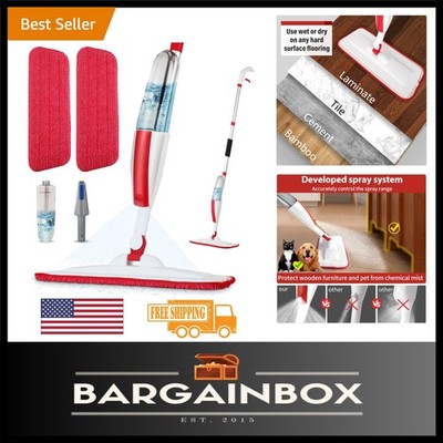 Wet Spray Mop with Refillable 14 oz Bottle & 2 Microfiber Pads for Easy Cleaning