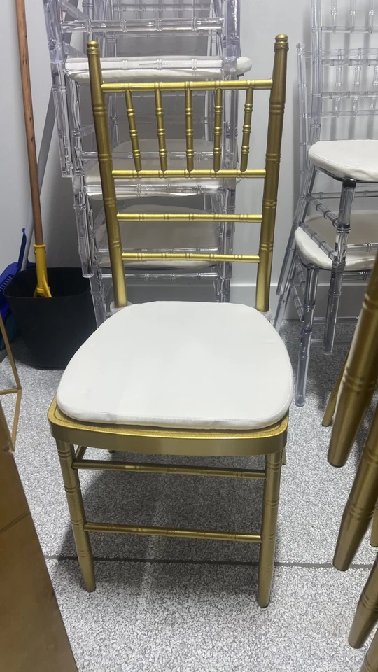 Chiavari Gold Stackable Chair cushion included - single or more (No Assembly) - Image 3 of 4