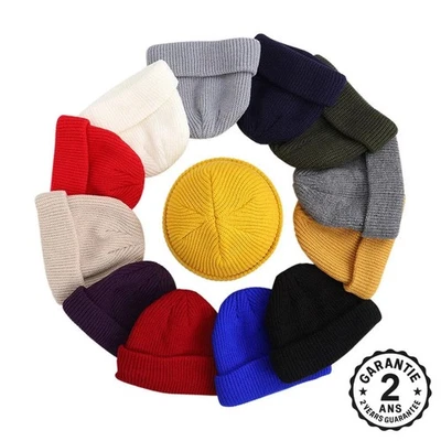 Bonnet Homme Femme Unisexe Chaud Hiver Automne Style Marin Pêcheur Elastique - Photo 1/4