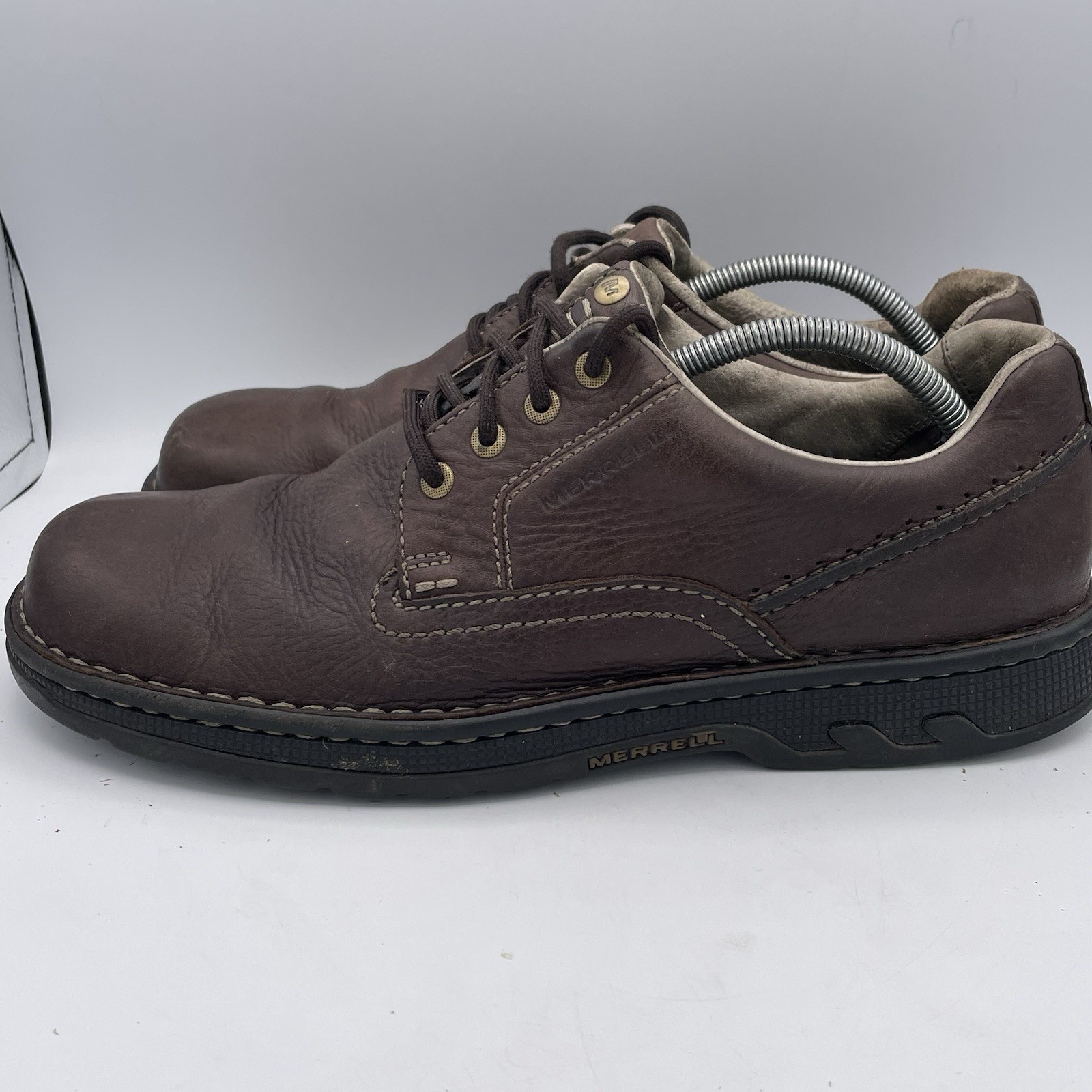 Scarpe Oxford Merrell Stollen Ortholite in pelle marrone da uomo taglia 12