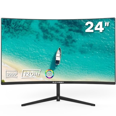 24 inch Curved Monitor 120Hz 1ms, Computer Gaming Monitor FHD 1920×1080P,3000...