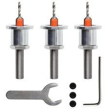 (SQ0074) Pack 3  Countersink Drill Bit Woodworking High Speed STEEL 3x8 mm