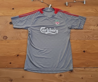 Liverpool Carlsberg M.B.D.A. #5 Soccer Jersey Umbro Gray Red White L Football