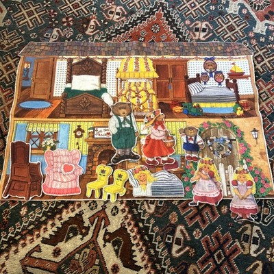 Vintage 11 piece set -Goldilocks And The Three Bears Felt Story Set 