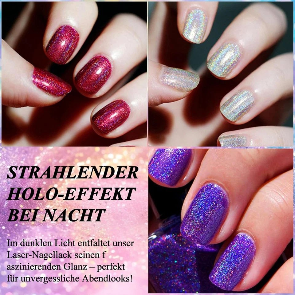 Rot Schimmer Nagellack Chrom holographischer Lasereffekt 7ml - Bild 4 von 4