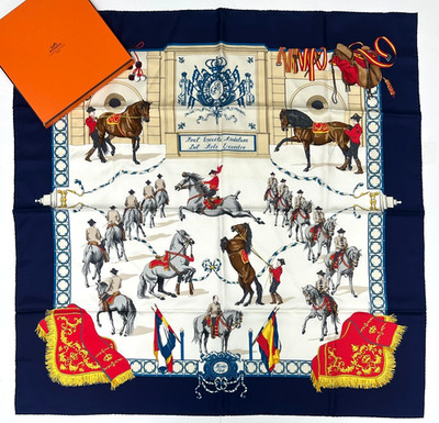 Hermes Scarf 90 'Real Escuela Andalusia' 1996 Hubert de Watrigant Carre