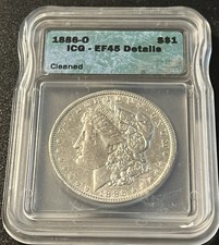 1886-O MORGAN SILVER DOLLAR ICG XF 45 DETAILS  ACTUAL COIN  H474
