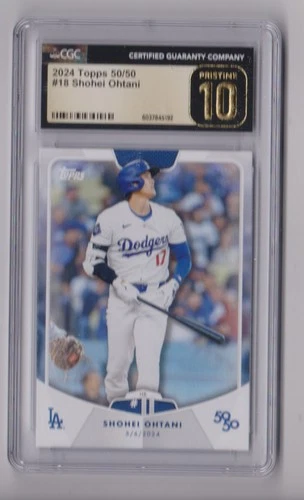 2024 Topps 50/50 Shohei Ohtani Graded CGC 10 PRISTINE Dodgers Card #18