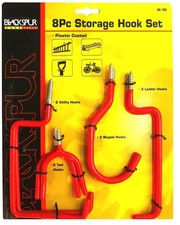 8 PC SET STORAGE HOOKS HANGING TOOLS LADDER SHED GARAGE BROOM BIKE BICYCLE HA105