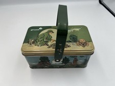 GIRL SCOUTS Tin Collectible Cookie Container 1920s Replica Rectangle Green Nice
