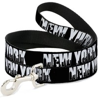 Dog Leash New York Bold/Skyline Silhouette Black/White/Black Narrow (Us Import)