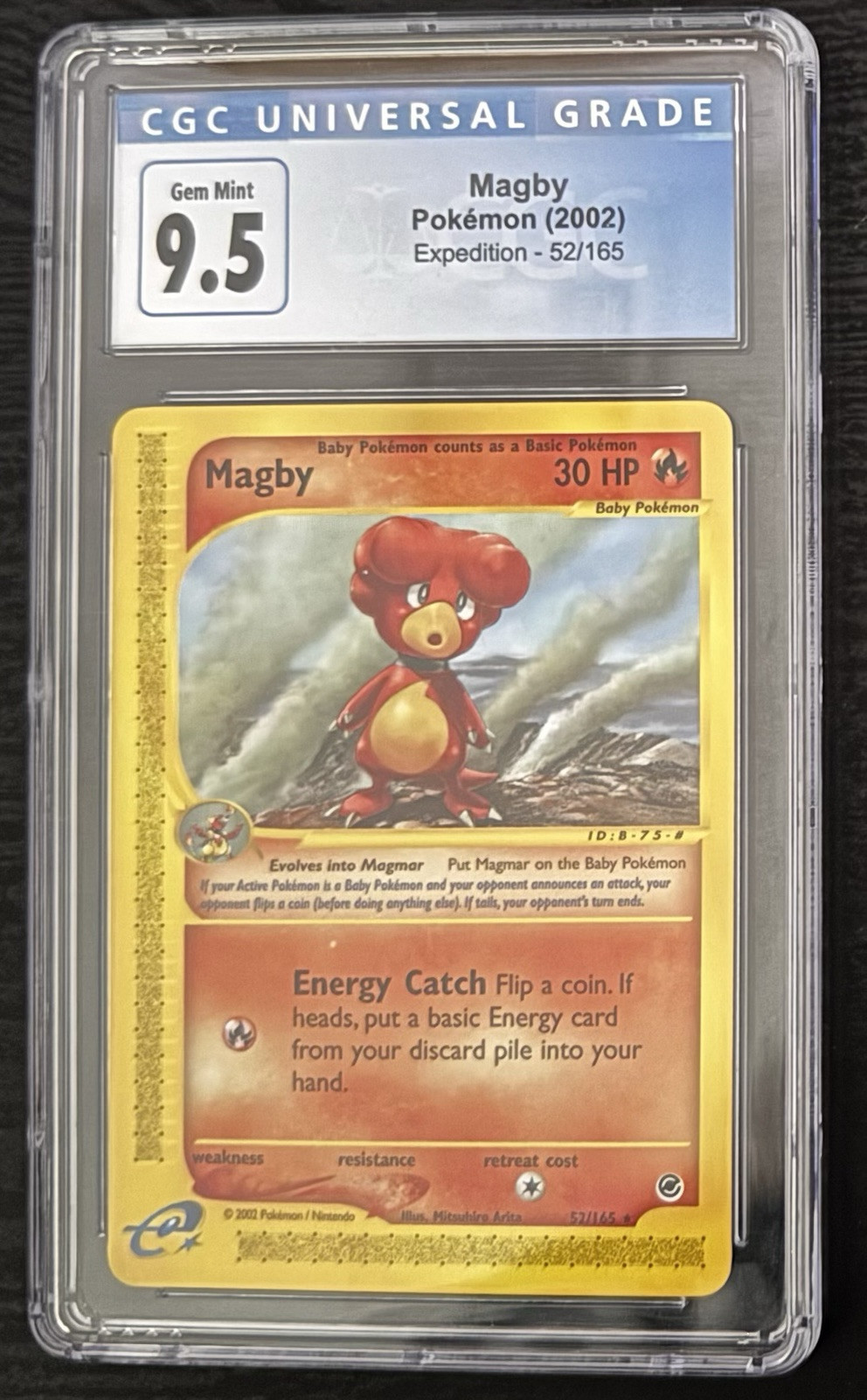 Pokémon Slab: 2002 Magby | Expedition #52 | CGC 9.5 (Old Label) Gem Mint -  10