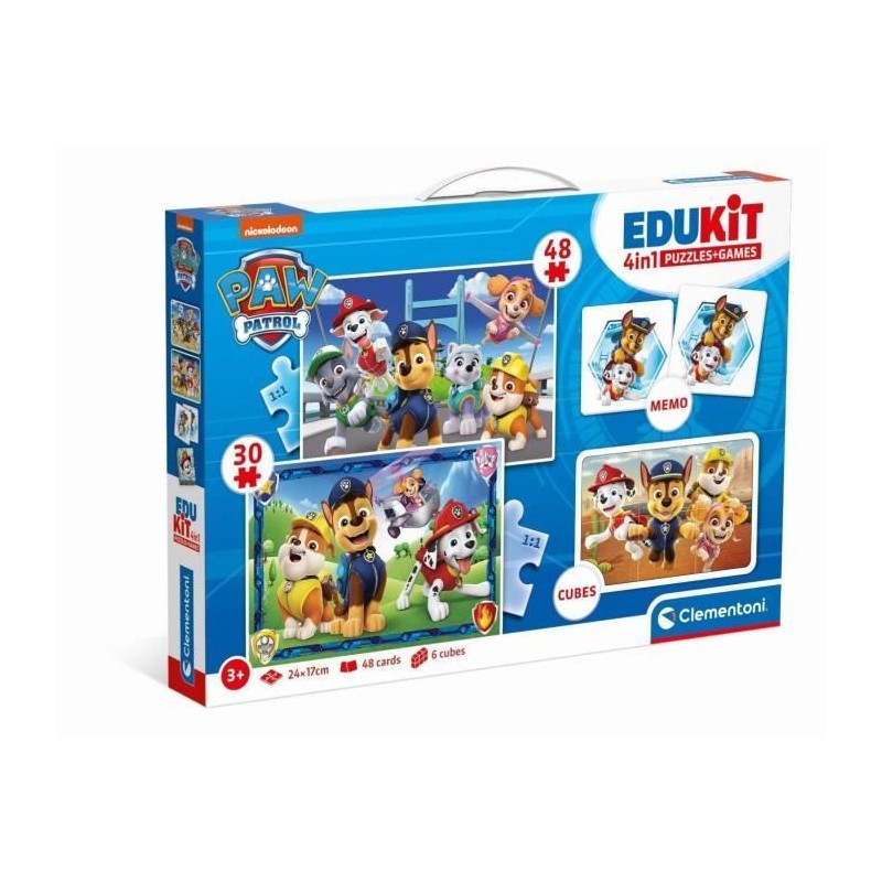 Pat'Patrouille puzzle Clementoni coffret activités préscolaire 4 en 1 jeu éducatif 3 ans