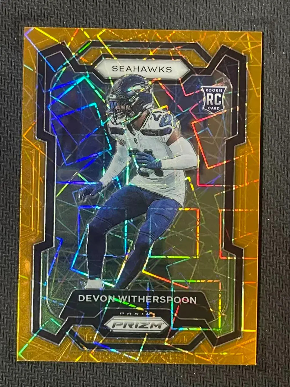 2023 Panini Prizm Devon Witherspoon ORANG LAZER #389 Seattle Seahawks RC GL12