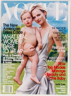 Amber Valletta CAROLYN MURPHY Liya Kebede JUDE LAW Vogue 2002 July BRITNEY Iman