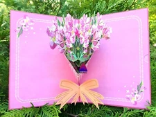 3D Pop Up Card Flower Floral Birthday Love Mom Mother Valentine Spring Summer