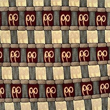 J. Garcia Men's Tie Brown Red Geometric Birdland 100% Silk Made in USA