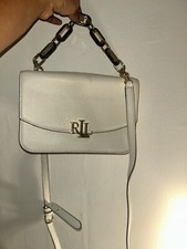 Lauren Ralph Lauren Embossed Leather Medium Adair Crossbody Dune Tan 175 NWT