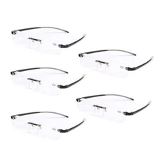 5 Pack Rimless Reading Glasses reader +0.5 .75 1.0 +1.25 +1.5 +1.75 +2 +2.25~4.0