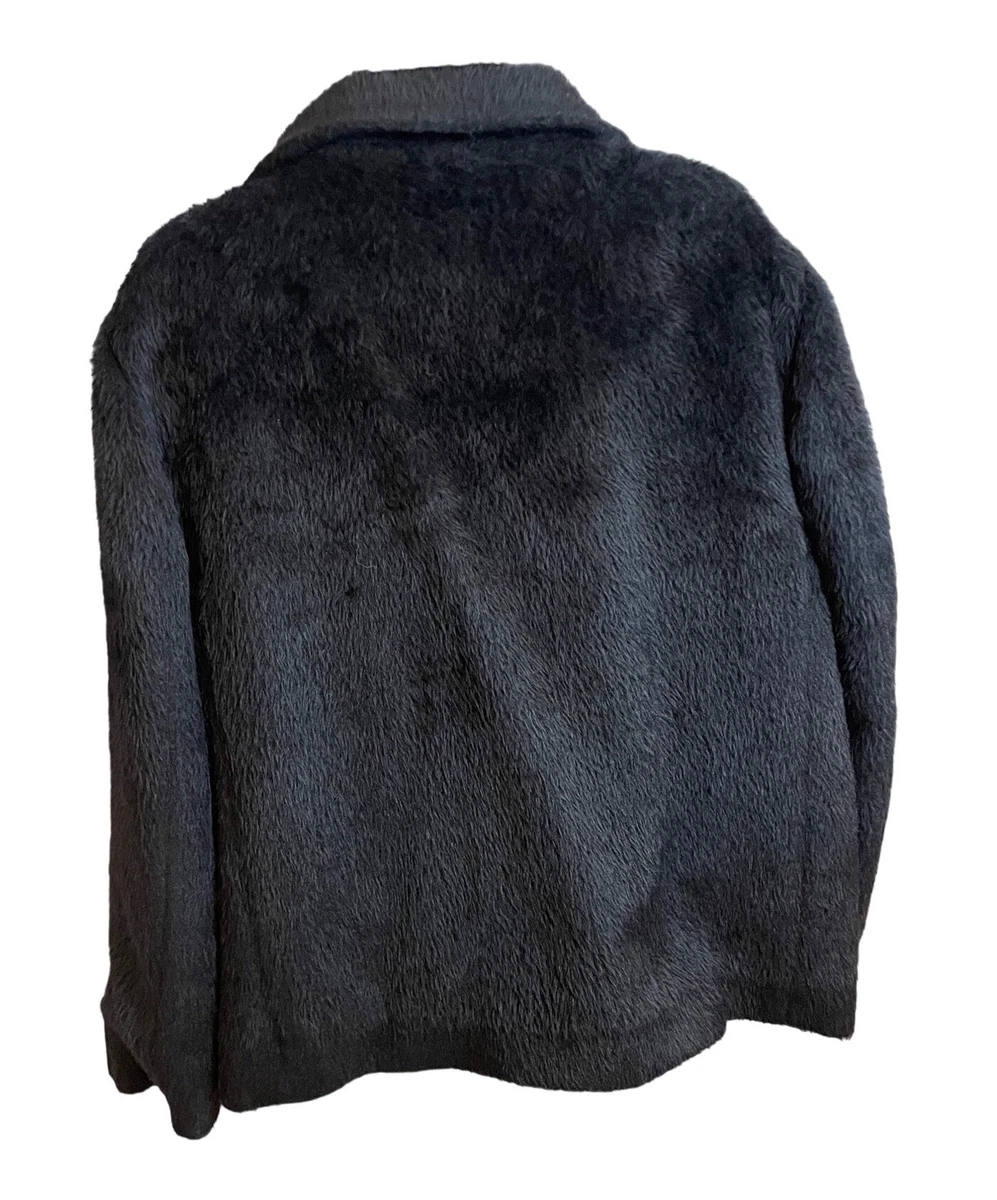 Eileen Fisher Black Suri Alpaca Fur Snap Front Jacket eBay
