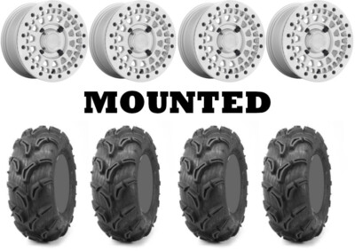 Kit 4 Maxxis Zilla 27x10-14/27x12-14 on Parker Beadlock Silver Nar H700