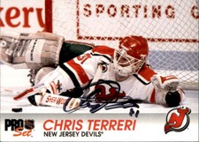 Chris Terreri Signed Auto 1992-93 Pro Set card New Jersey Devils