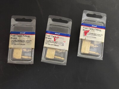 Atwood 8897-7 Marine 1/4 Male MPT Threads Fuel Tank Fitting Brass Lot of 3