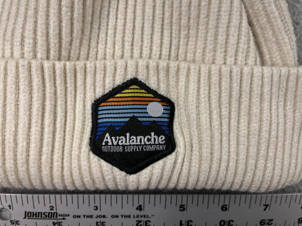 Avalanche Outdoor Supply Gorro Toque Adulto Talla Única Blanco Tejido Acrílico Campamento Esquí Foto 2 de 4