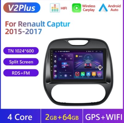 2 DIN ANDROID RADIO FOR RENAULT CAPTUR BLUETOOTH SHIPS USB CARPLAY 2/64 GPS
