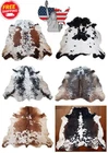 NEW LARGE 100% COWHIDE LEATHER RUGS TRICOLOR COW HIDE SKIN CARPET AREA 21-35SQFT