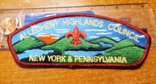 BSA Allegheny Highlands Council, CSP S-53, 2006 red mylar Fleur-de-lis [moww]