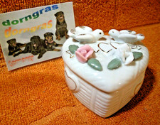 Herz Liebe Hochzeit Geschenk Keramik Porzellan Dose Schmuck Döschen m Deckel Box