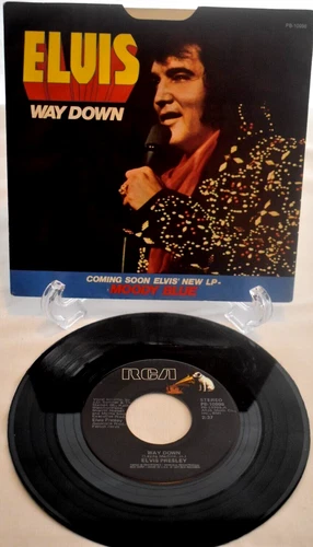 ELVIS PRESLEY Way Down / Pledging My Love - 1977 45 w/ Picture Sleeve RCA VG