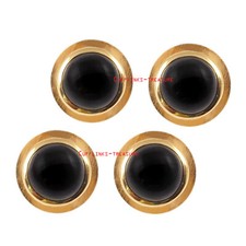 Natural Black Onyx Stone 925 Sterling Silver Gold Plated Tuxedo Buttons set 789