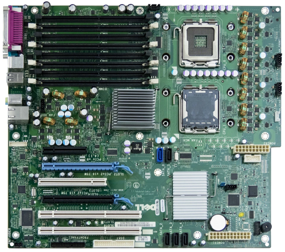 DELL 0RW203 2x LGA771 8x DDR2 PCIe PCI SYSTEM BOARD FÜR T5400 - Bild 2 von 2