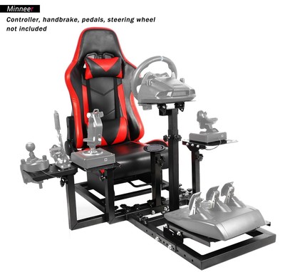 Minneer Gaming Simulator Cockpit mit Sitz einstellbar Passt für Logitech X52 X56
