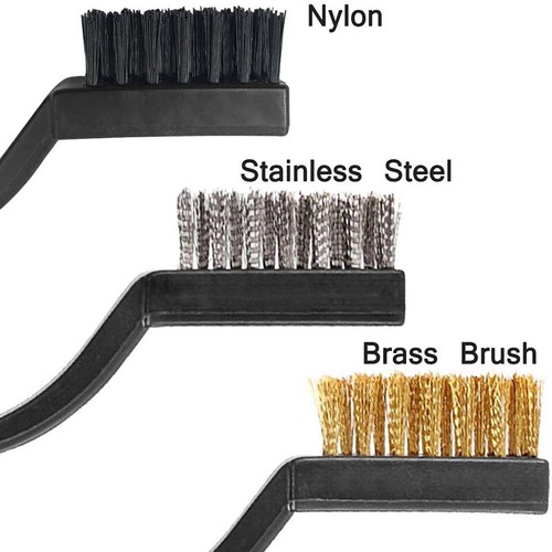 15PCS Stainless Steel Nylon Brass Scrub Brushes Metal Remover Mini Wire Brush Se - Picture 6 of 11