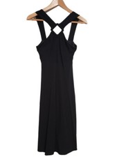 Nine West Womens Black Dress Size 2 Cocktail Strappy Keyhole Neck