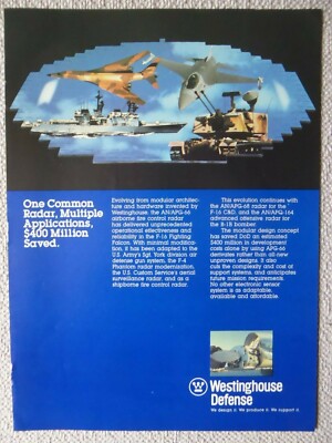 8/1983 PUB WESTINGHOUSE DEFENSE AN/APG-66 AN/APQ-164 RADAR B-1B F-16 SGT YORK AD