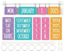 Colorful Calendar Bulletin Board Set Colorful Flip Calendar with Holder Color...