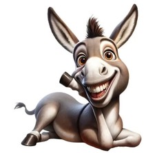 Bügelbild ca. 18x20 cm verrückter Esel DTF Transferdruck