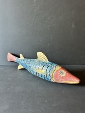 Bozo Mali - Marionnette de poisson africaine sculptée à la main en bois